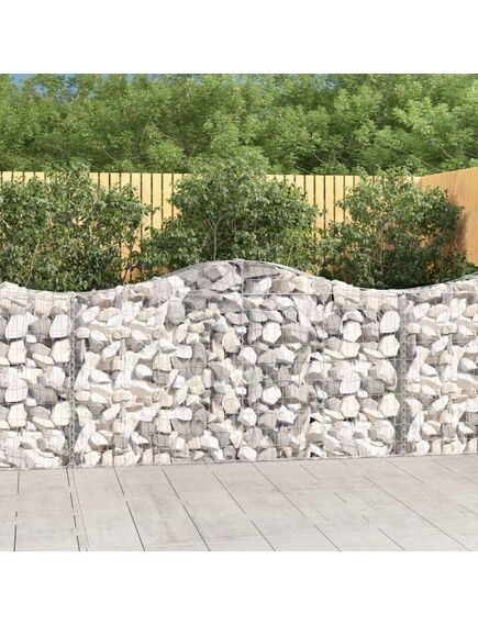 Coșuri gabion arcuite 2 buc, 200x30x100/120 cm fier galvanizat