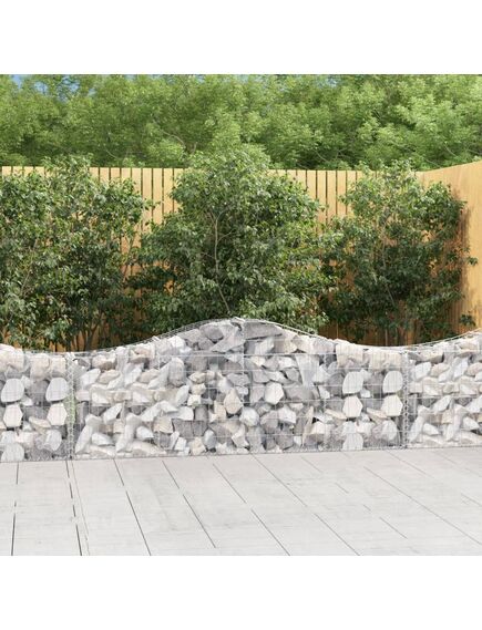 Coșuri gabion arcuite 2 buc, 200x30x60/80 cm, fier galvanizat