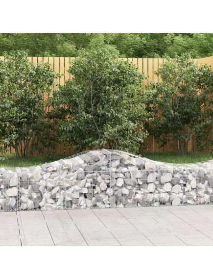 Coșuri gabion arcuite 2 buc, 200x50x40/60 cm, fier galvanizat