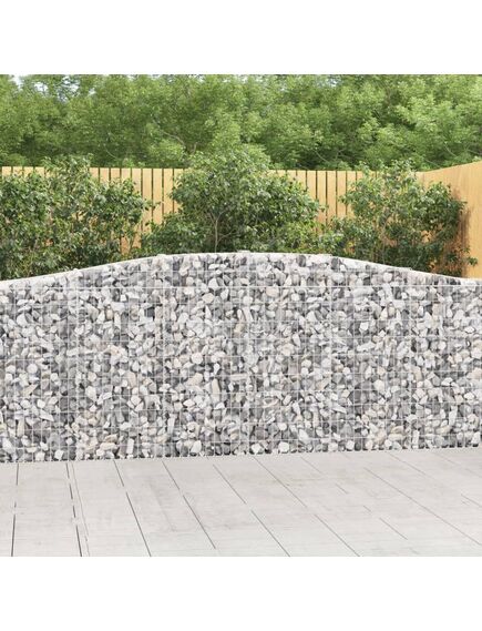 Coșuri gabion arcuite 2 buc, 400x30x100/120 cm fier galvanizat