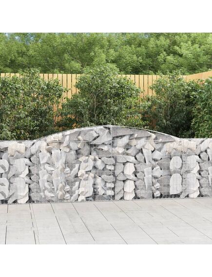 Coșuri gabion arcuite 3 buc, 400x30x100/120 cm fier galvanizat