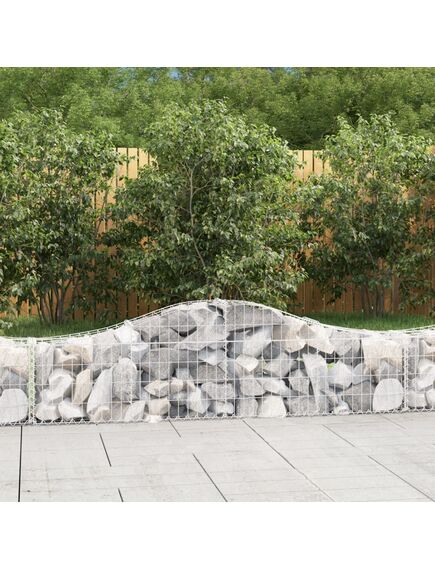 Coșuri gabion arcuite 4 buc, 200x30x40/60 cm, fier galvanizat