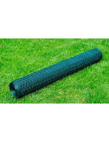 Plasă de sârmă găini, verde, 25 x 1 m, oțel galvanizat cu pvc