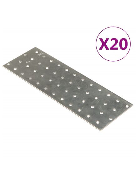 Plăci perforate, 20 buc., 2 mm, 240x80 mm, oțel galvanizat