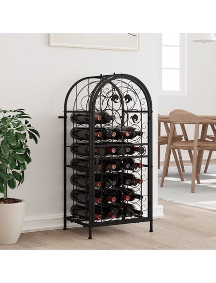 Suport sticle vin 33 de sticle, negru 45x36x100 cm fier forjat