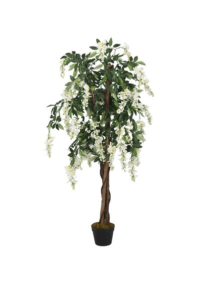 Arbore artificial wisteria 840 frunze 150 cm verde și alb