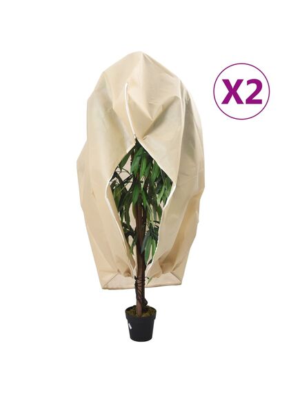 Huse de plante din fleece cu fermoar 2 buc. 70 g/m² 3,93x3,5 m