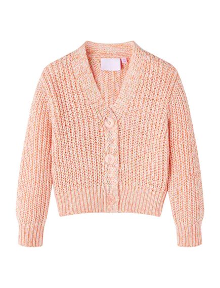 Cardigan pentru copii tricotat roz combinat 92