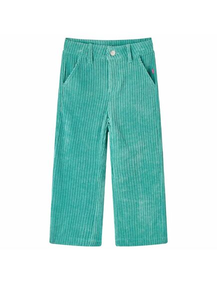 Pantaloni de copii din velur, verde mentă, 92