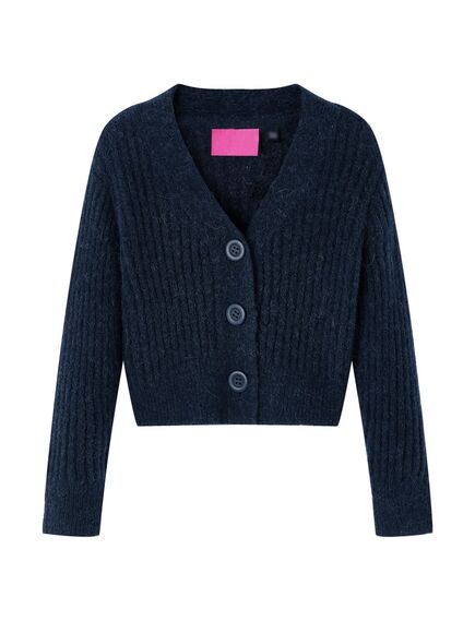 Cardigan pentru copii tricotat, bleumarin, 92