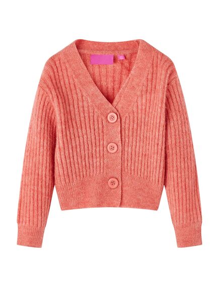 Cardigan pentru copii tricotat, roz mediu, 116