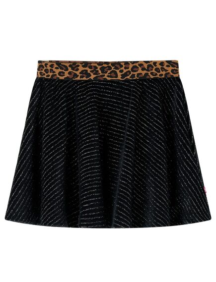 Fusta de copii cu talie tip leopard, negru, 140