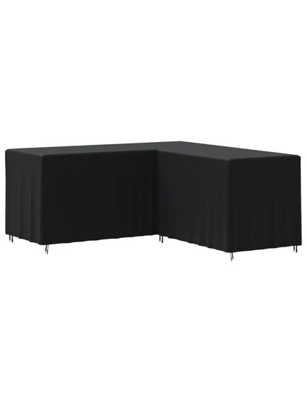 Husă de canapea în formă de l, negru, 215x215x86 cm oxford 420d