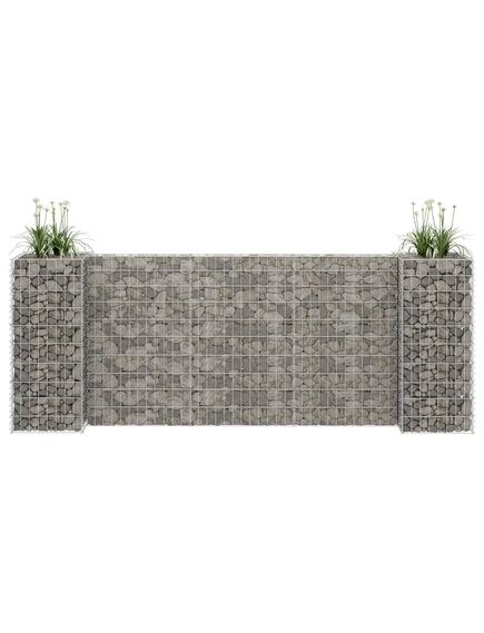 Jardinieră gabion în formă de h, 260 x 40 x 100 cm, sârmă oțel