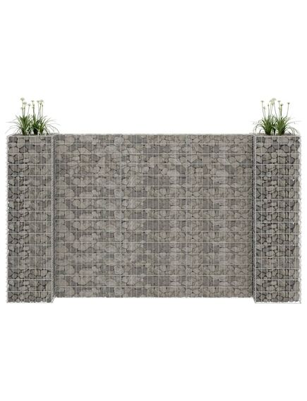 Jardinieră gabion în formă de h, sârmă oțel, 260 x 40 x 150 cm