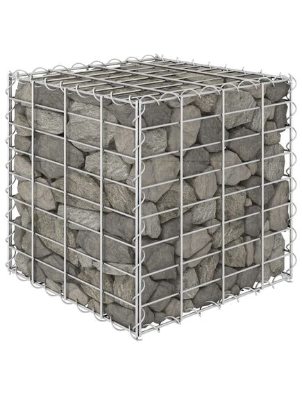 Strat înălțat cub gabion, 40 x 40 x 40 cm, sârmă de oțel