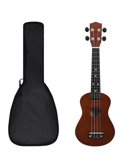 Set ukulele soprano pentru copii, cu husă, natural, 23"