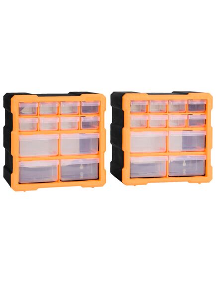 Organizatoare cu 12 sertare, 2 buc., 26,5 x 16 x 26 cm