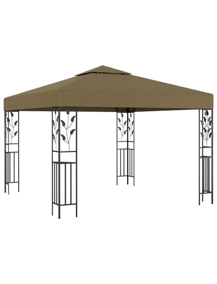 Pavilion de grădină, gri taupe, 3 x 3 m, 180 g/m²