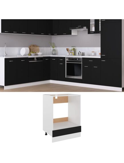 Dulap pentru cuptor, negru, 60 x 46 x 81,5 cm, pal