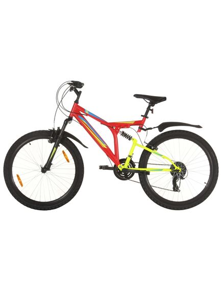 Bicicletă montană cu 21 viteze, roată 26 inci, roșu, 49 cm