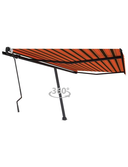 Copertină autonomă retractabil manual portocaliu/maro 400x300cm