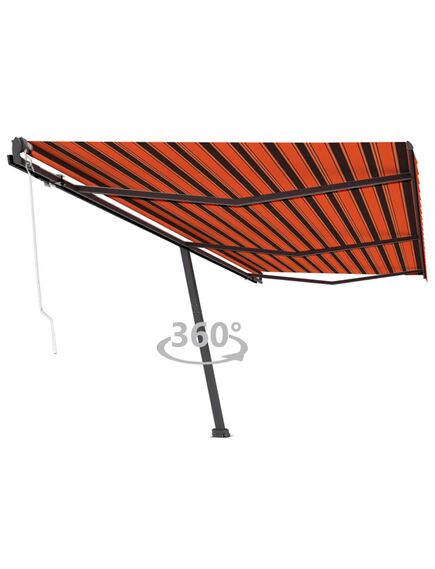 Copertină retractabilă automat portocaliu & maro 600x300 cm