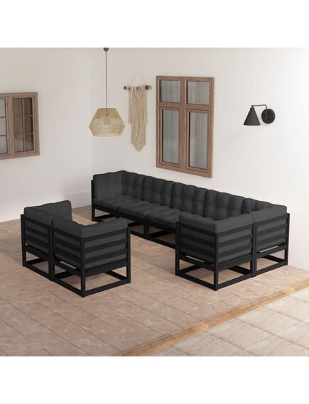 Set mobilier grădină cu perne, 8 piese, lemn masiv pin