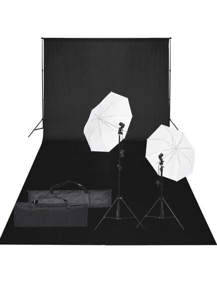 Kit studio foto cu set de lămpi și fundal