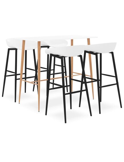 Set mobilier de bar, 5 piese, alb