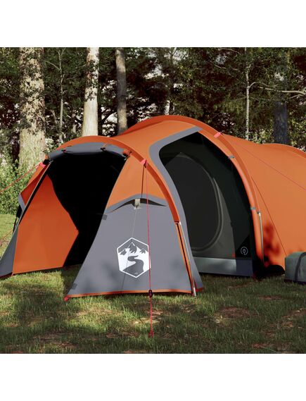 Cort camping 4 persoane gri/portocaliu 360x135x105cm tafta 185t