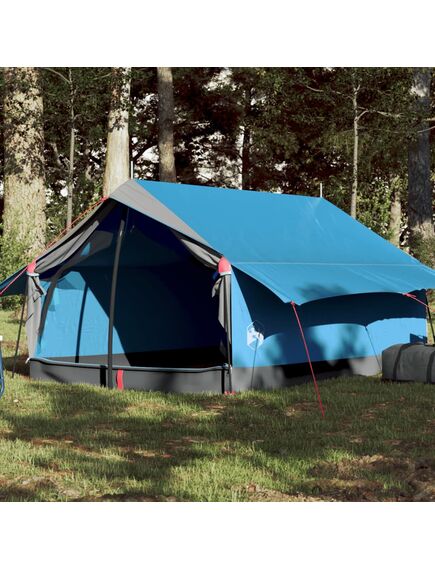 Cort de camping 2 persoane albastru 193x122x96 cm tafta 185t