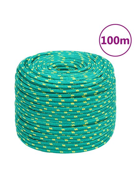 Frânghie de barcă, verde, 10 mm, 100 m, polipropilenă