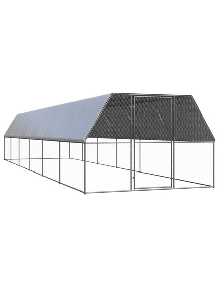 Coteț de păsări pentru exterior, 3x12x2 m, oțel galvanizat