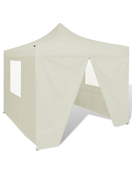 41464  cream foldable tent 3 x 3 m with 4 walls