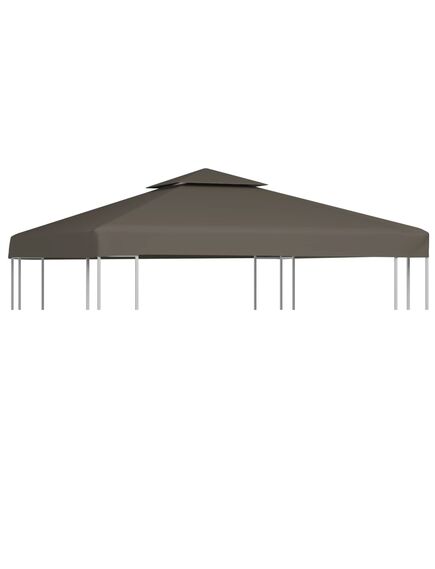 Acoperiș de pavilion, 2 niveluri, gri taupe, 3x3 m, 310 g/m²