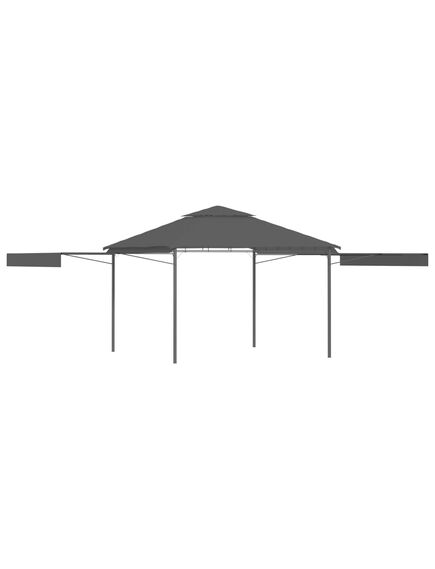 Pavilion cu acoperiș dublu extins 3x3x2,75 m antracit 180 g/m²