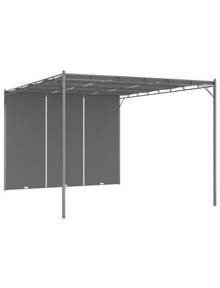 Pavilion de grădină cu perdea laterală, antracit, 4x3x2,25 m