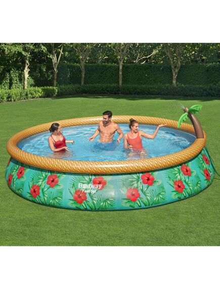 Bestway set de piscină gonflabilă fast set paradise palms, 457x84 cm