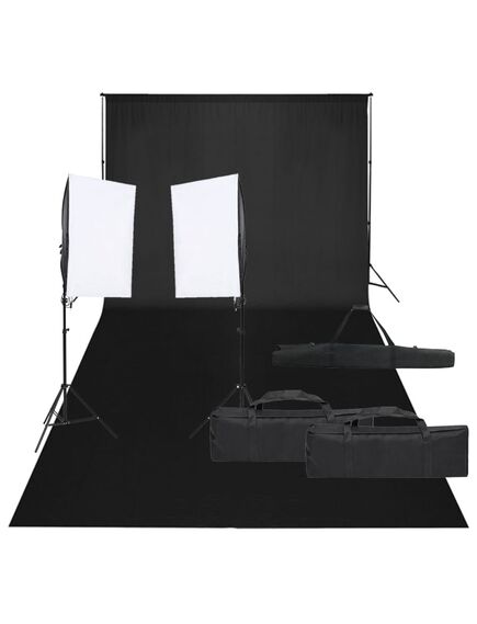 Kit studio foto cu set de lumină și fundal