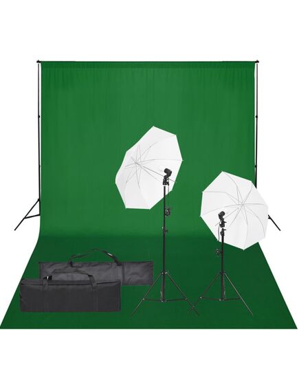 Kit studio foto cu set de lumină și fundal