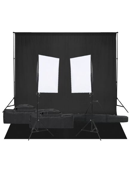 Kit studio foto cu set de lumină și fundal