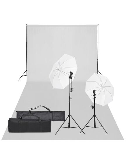 Kit studio foto cu set de lumină și fundal