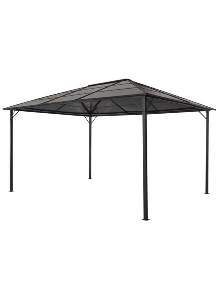 Pavilion cu acoperiș, negru, 4 x 3 x 2,6 m, aluminiu