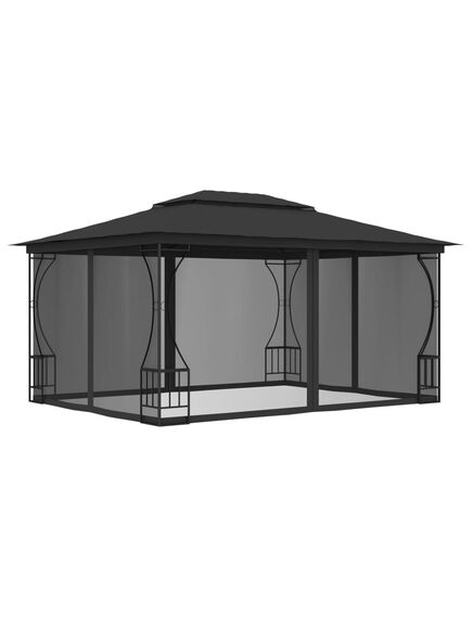 Pavilion cu plase, antracit, 300 x 400 x 265 cm