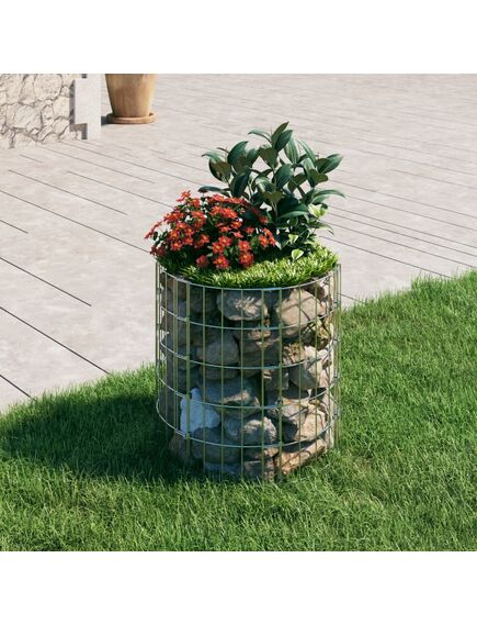 Stâlp de gabion, Ø50x50 cm, oțel galvanizat, circular