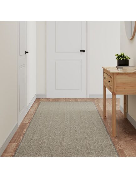 Covor traversă cu aspect sisal, argintiu, 80x300 cm