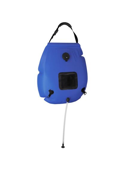 Sac de duș de camping, albastru, 20 l, pvc