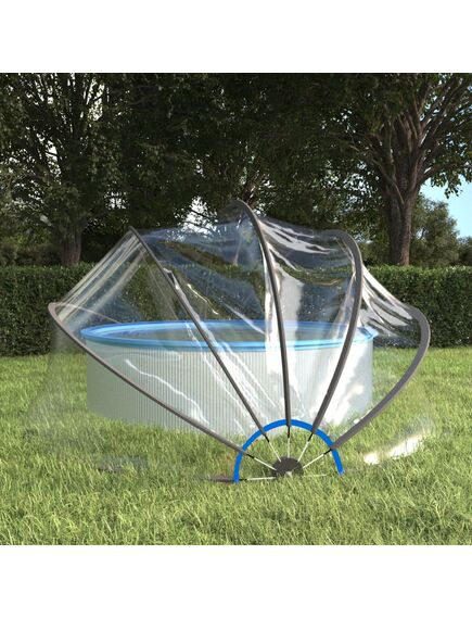 Cupolă pentru piscină, rotund, 406x203 cm, pvc