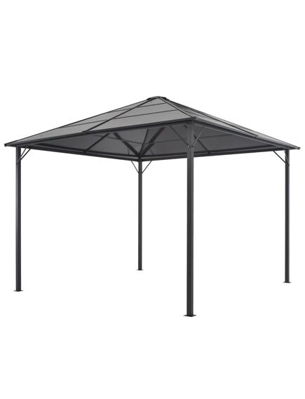 Pavilion cu acoperiș, negru, 3 x 3 m, aluminiu